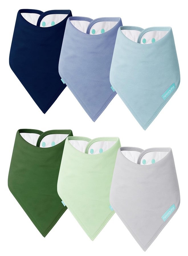 PurComfy SuperSoft Baby Bibs, Premium Bamboo Bandana Drool Bibs for Infant Boys & Girls, Adjustable Snap Bibs, 6-Pack - Image 1
