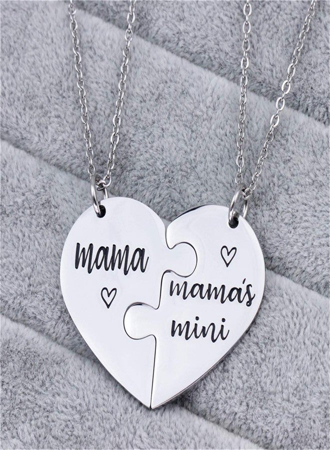Nanafast 2 PCS Mother Daughter Necklaces Adjustable Stainless Steel Matching Heart Necklace Set Gifts for Couples Mom and Daughter - mama - Image 4