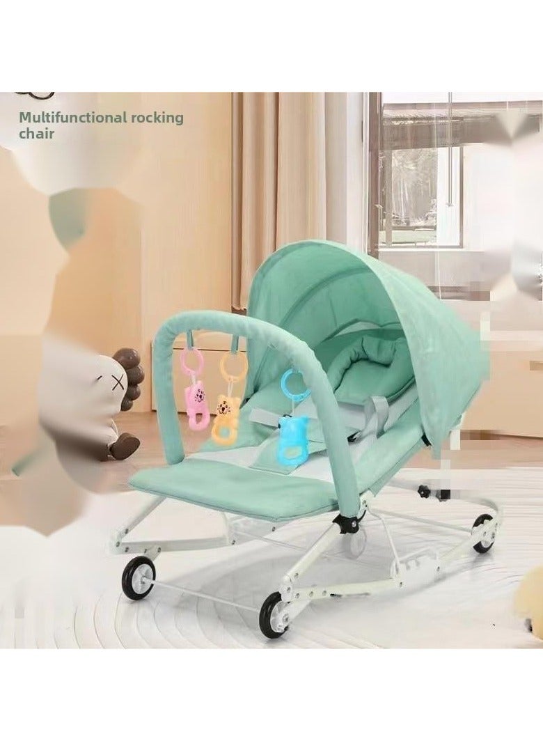 ORiTi كرسي هزاز للأطفال 0-3 شهور - كرسي هزاز يمكن دفعه، كرسي مائل، كرسي مهدئ، أداة مهدئة للأطفال - أخضر - Image 1