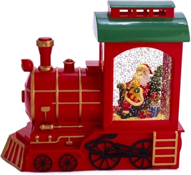 فانوس قطار عيد الميلاد، ضوء زخرفي للطاولة، أحمر