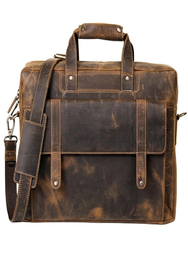 HULSH Genuine Leather briefcases for men 17 inches computer bag for mens | Laptop bag, Work bag, Business and Office Bag (Brown) - Image 5