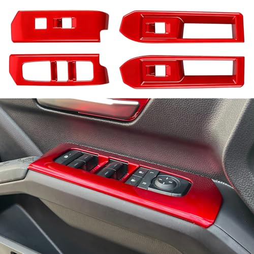 BORUIEN Window Lift Panel Cover for Toyota Tacoma 2024 2025 2026 Interior Accessories (NOT Fit 4-Runner) Center Console ABS Door Handle Switch Decor Trim Dark Red - Image 2