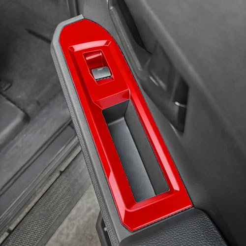 BORUIEN Window Lift Panel Cover for Toyota Tacoma 2024 2025 2026 Interior Accessories (NOT Fit 4-Runner) Center Console ABS Door Handle Switch Decor Trim Dark Red - Image 3