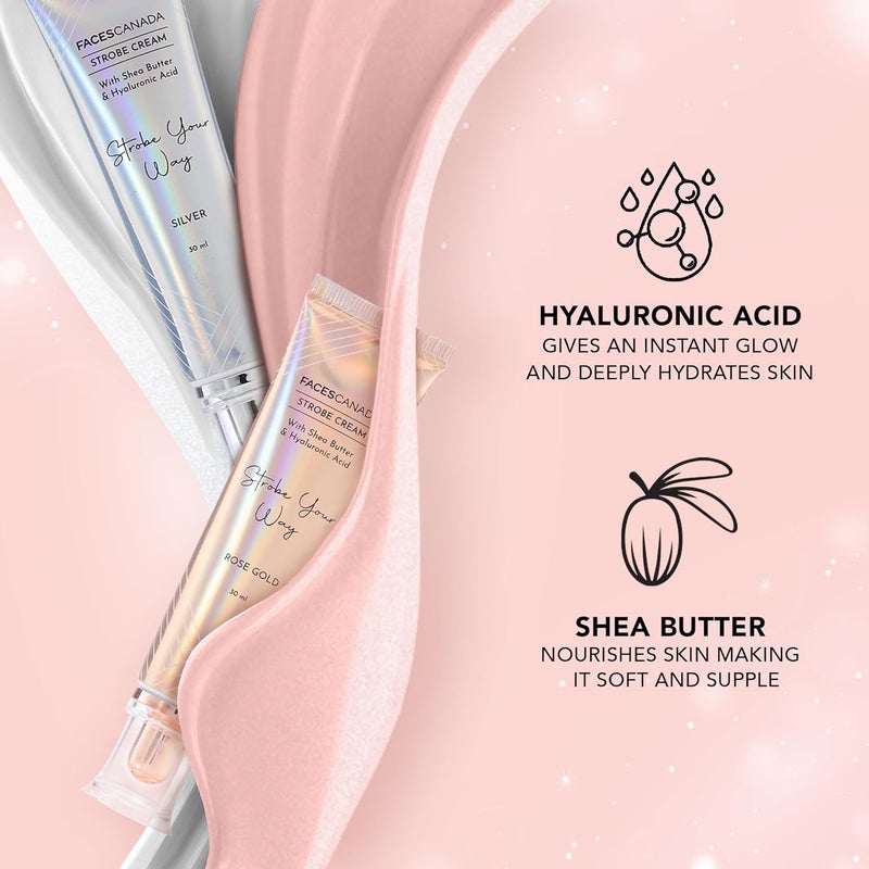Facescanada FACESCANADA Glow  Go Combo Kit  Rose Gold Strobe Cream 30Ml  Makeup Fixer 50Ml  All Day Natural Glow  Hydrating Makeup Fixer  Illuminating  Glowing Makeup Kit 2 Pieces  - Image 3