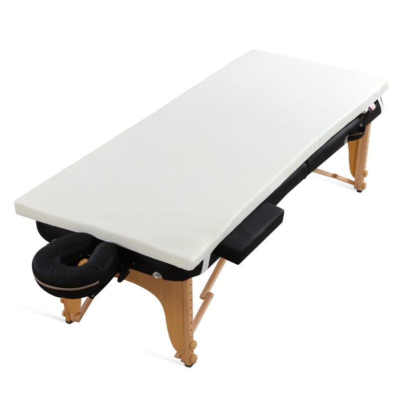 HOMBYS Memory Foam Bed Mattress Topper with Removable Cover, Massage Table Mattress Topper with Elastic Bands, Non-Slip Lash Bed Cushion Only, 73"x24"x2" - Image 1