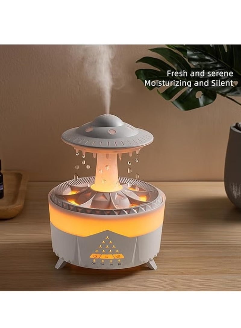 Raining Cloud Night Light UFO Aroma Essential Oil Diffuser Rain Cloud Humidifier,Mushroom Diffusers Crisp Water Drip Sound Micro Humidifier Desk Fountain Bedside Sleeping Relaxing Mood Water  - Image 2
