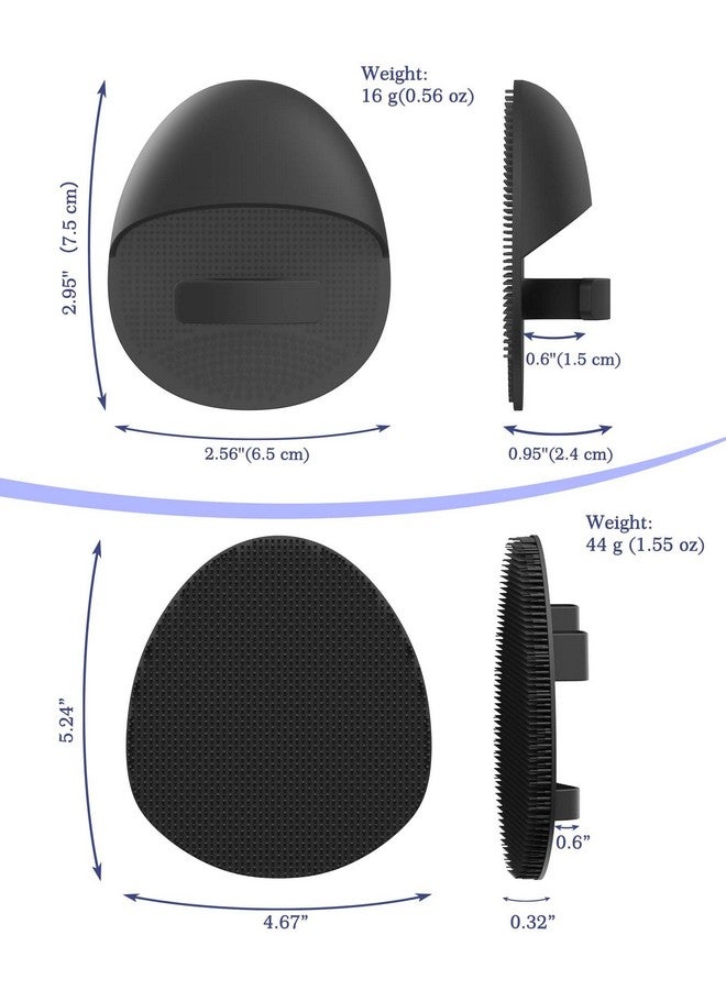 Manmihealth Silicone Back Scrubber (Thick Bristles) & Bath Glove & Face Brush Set(3Pcs), Super-Exfoliating & Lathering Body Scrubber, Shower Brush, Face Scrubber Combination, With A Free Hook.(Black) - Image 3