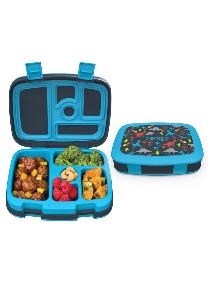 Bentgo Kids Prints Leak-Proof, 5-Compartment Bento-Style Kids Lunch Box - Ideal Portion Sizes for Ages 3-7, Durable, Drop-Proof, Dishwasher Safe, & PFAS & BPA-Free Materials (Dinosaur) - Image 1