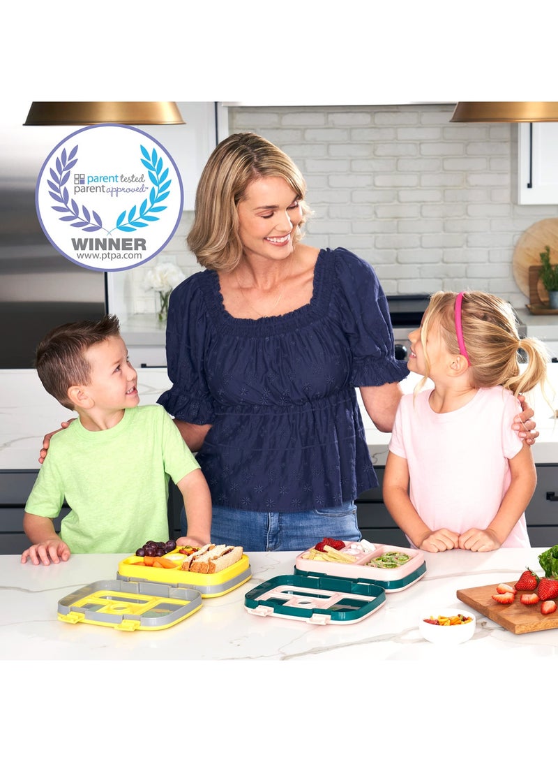 Bentgo Kids Prints Leak-Proof, 5-Compartment Bento-Style Kids Lunch Box - Ideal Portion Sizes for Ages 3-7, Durable, Drop-Proof, Dishwasher Safe, & PFAS & BPA-Free Materials (Dinosaur) - Image 4