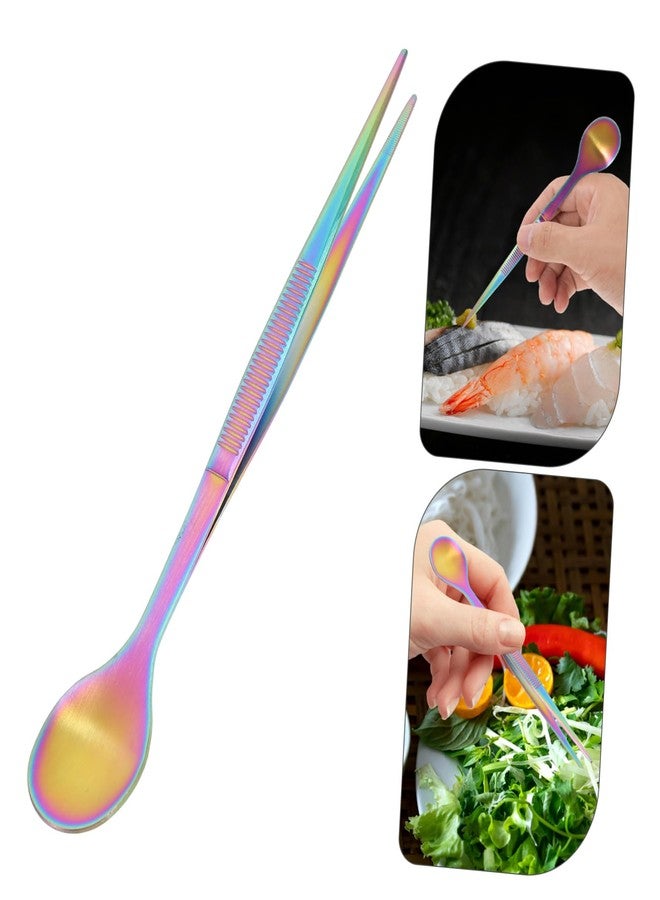 جارنيك طقم ملاعق تذوق من الفولاذ المقاوم للصدأ من جارنيك، ملقط شيف 2 في 1، عيدان طعام، أداة مطبخ متعددة الوظائف لتتبيل وشواء الطعام بسهولة - Image 4