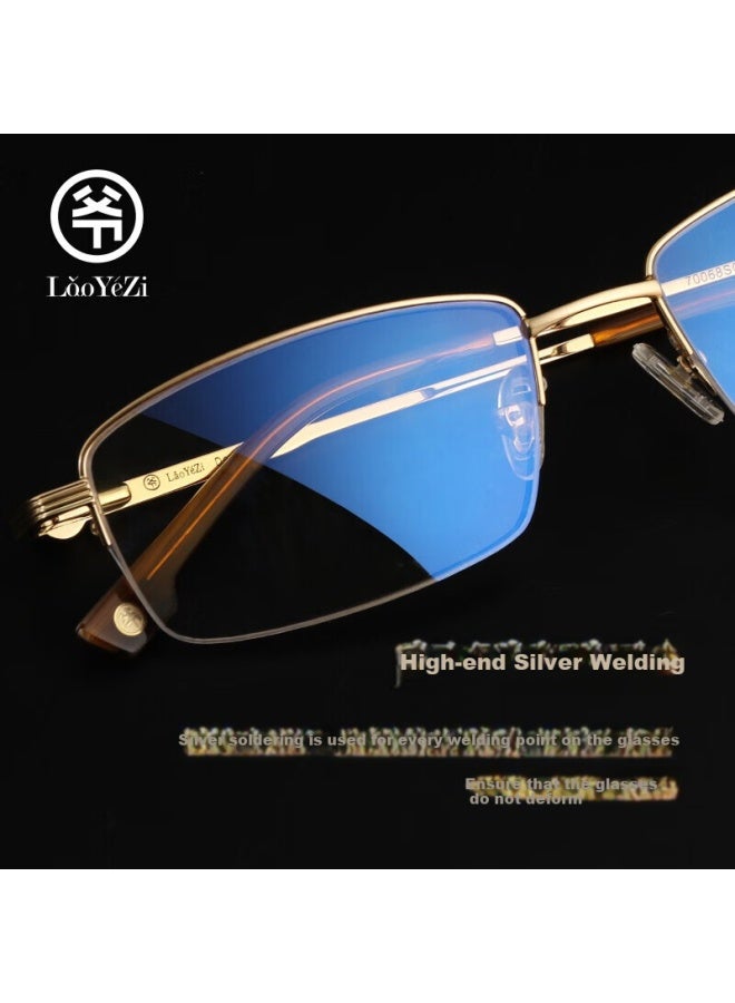 LaoYeZi Laoyezi Blue Light Blocking Reading Glasses For Men And Women High Definition Comfortable Presbyopic Glasses Gold 250 Degrees (ages 60-64) - Image 3