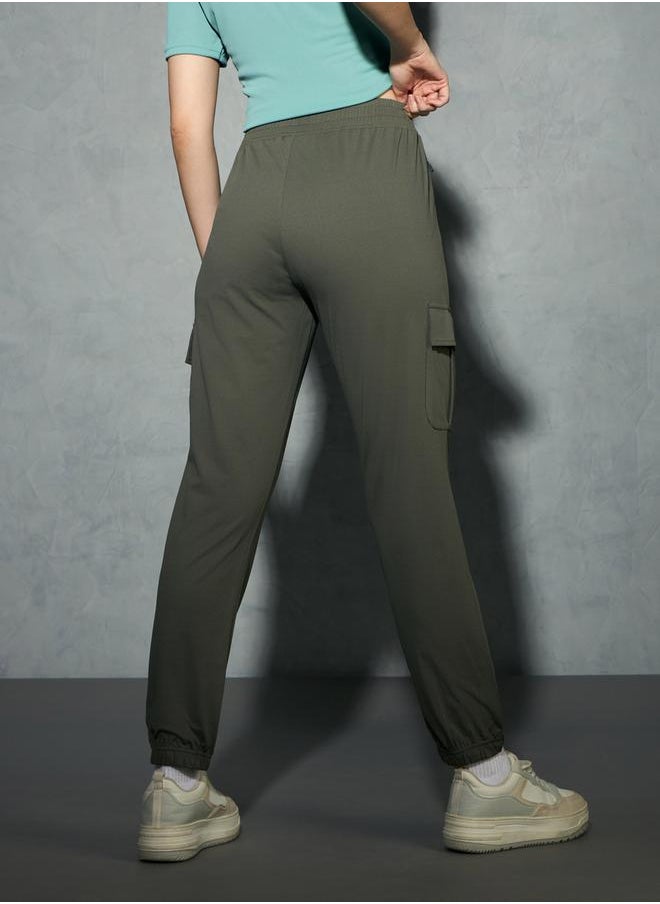 Technosport - Logo Print 4-Way Stretch Joggers by Styli - Image 1