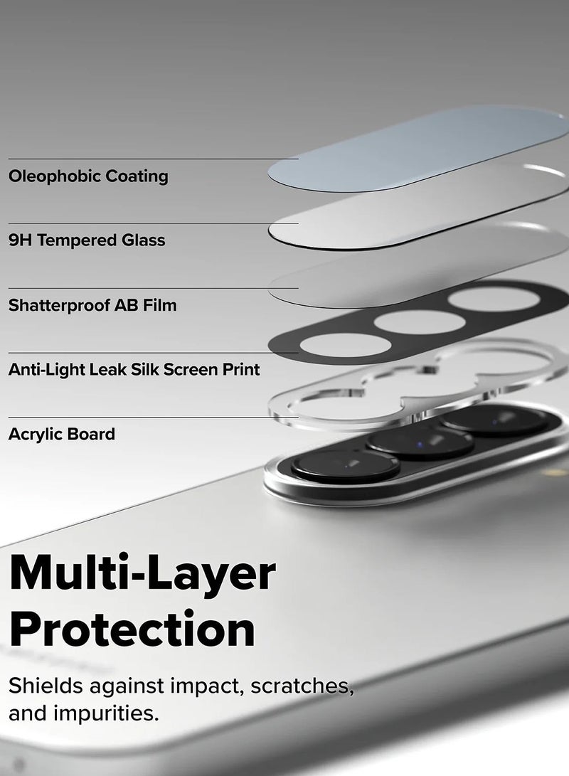Wtech Samsung Galaxy A57 5G 2026 HD Back Camera Lens Protector Tempered Glass (MLHCCR) - Clear/Black - Image 5