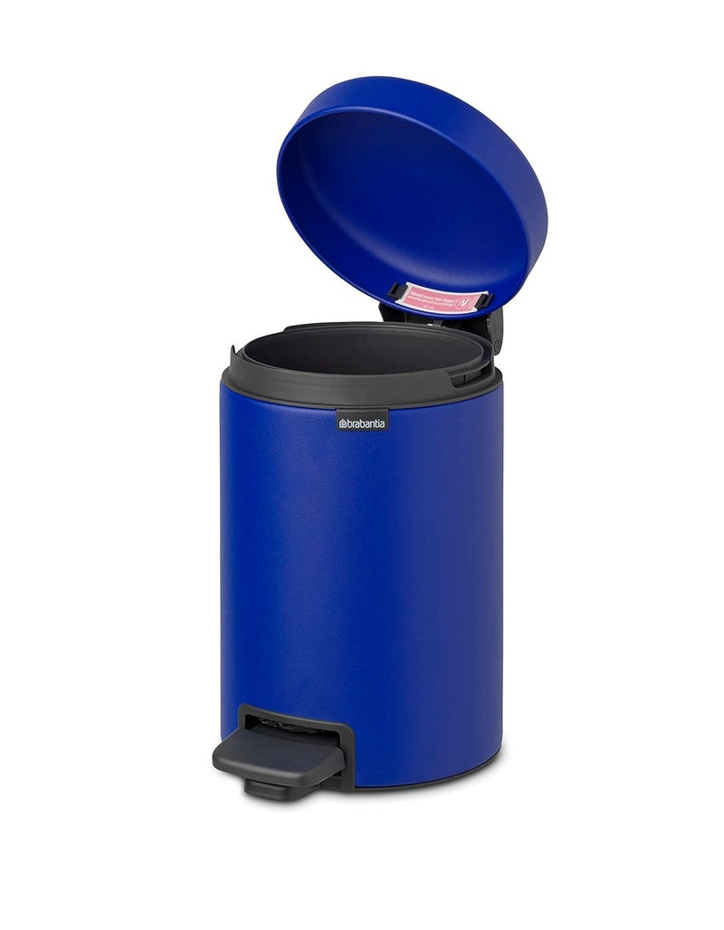 brabantia Brabantia Pedal Bins NewIcon Pedal Bin 3 litre Plastic Bucket Mineral Powerful Blue  - Image 4