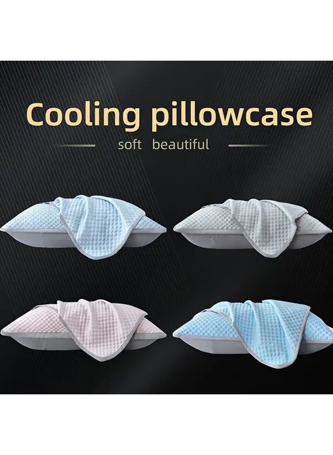 Queen Size Sky Blue Pillow Covers Set Of 2 Soft Breathable Polyester Machine Washable - Image 2