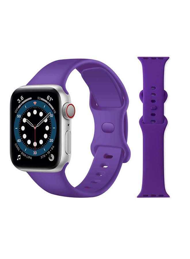 NIBEMINENT Infinity Solid Silicone Replacement Band for Apple Watch Series 1/2/3/4/5/6/SE 44/42mm Purple - Image 1