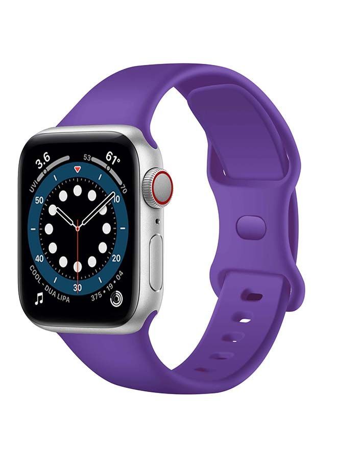 NIBEMINENT Infinity Solid Silicone Replacement Band for Apple Watch Series 1/2/3/4/5/6/SE 44/42mm Purple - Image 2