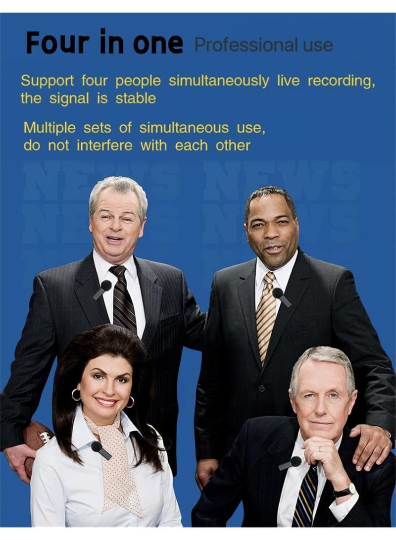 3 in 1/Four in one Wireless Lavalier Microphone for iPhone,iPad,Android,Camera,Computer,mini Noise Reduction Recording Mic Ultra-Low Delay,for Vlog/TikTok/YouTube Live Stream (4 Mic) - Image 2