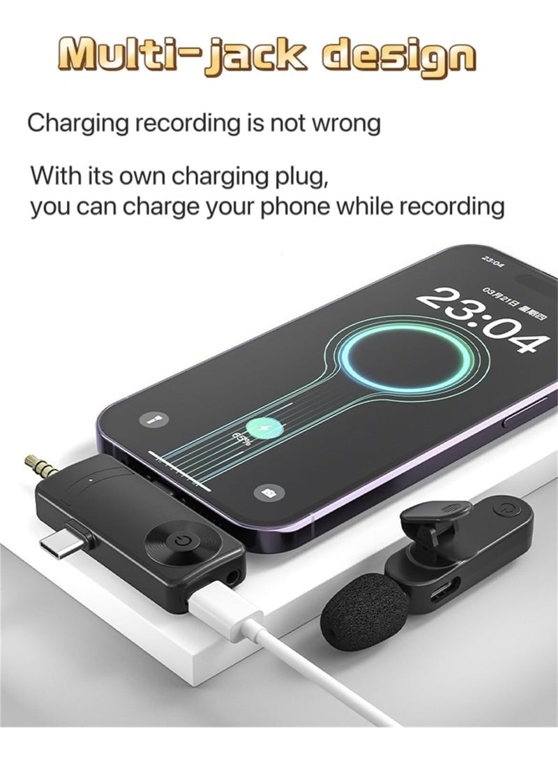 3 in 1/Four in one Wireless Lavalier Microphone for iPhone,iPad,Android,Camera,Computer,mini Noise Reduction Recording Mic Ultra-Low Delay,for Vlog/TikTok/YouTube Live Stream (4 Mic) - Image 5