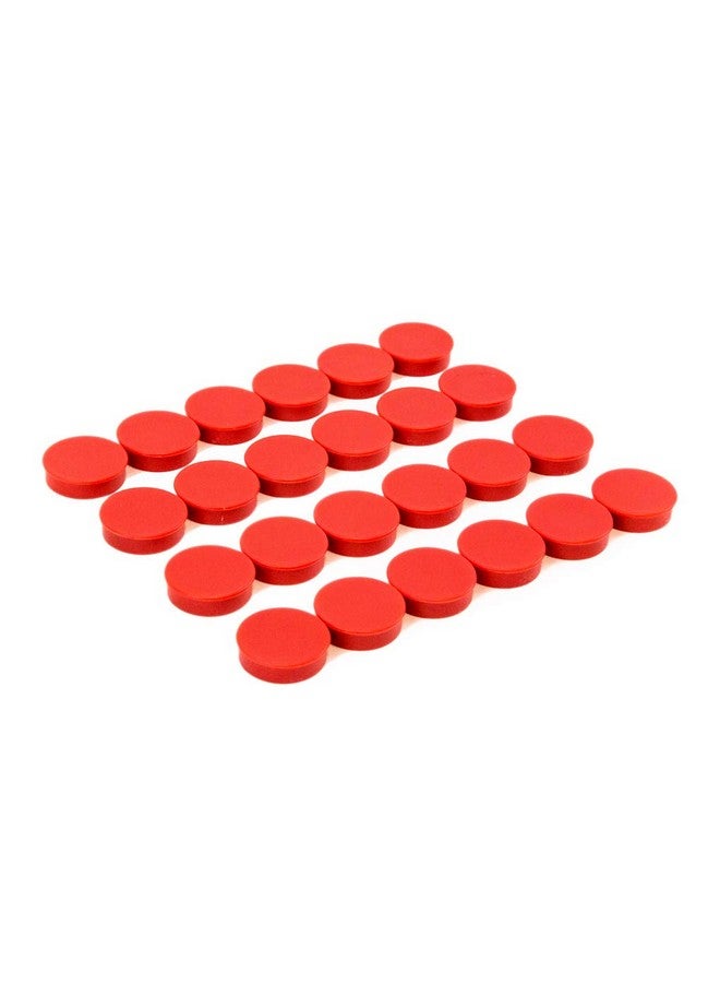 Bullseye Office Bullseye Office 24 Round Red Fridge Magnets, Button Shaped, Small Colorful Magnetic Discs for Kitchen, Cabinet or Classroom, Perfect Whiteboard Supplies for Teachers (Red)  - Image 1
