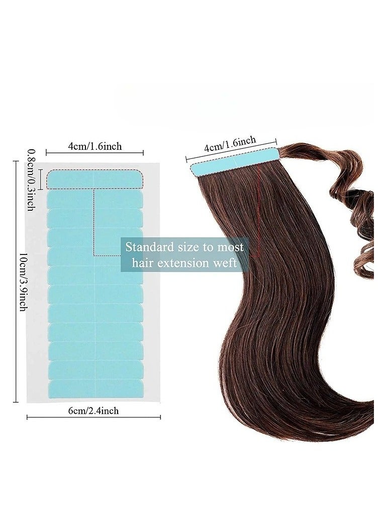 إستيل مجموعة شريط لاصق لاصق على الوجهين مضاد للماء لتمديد الشعر ملصق أزرق مزدوج الجانب 4x0.8 سم - Image 2