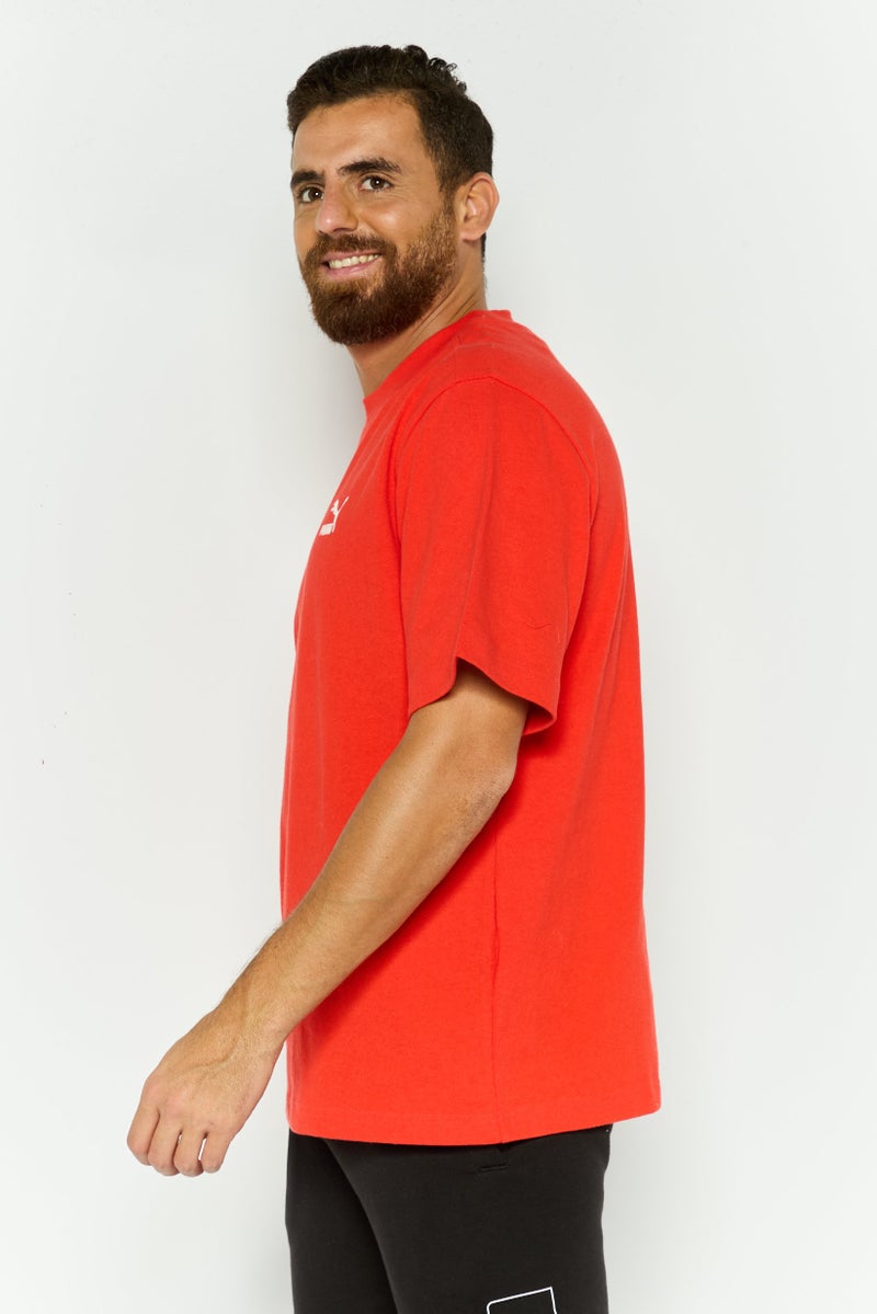 PUMA Men Sportswear Fit Short Sleeves Outdoor T-Shirt, Coral - Image 3