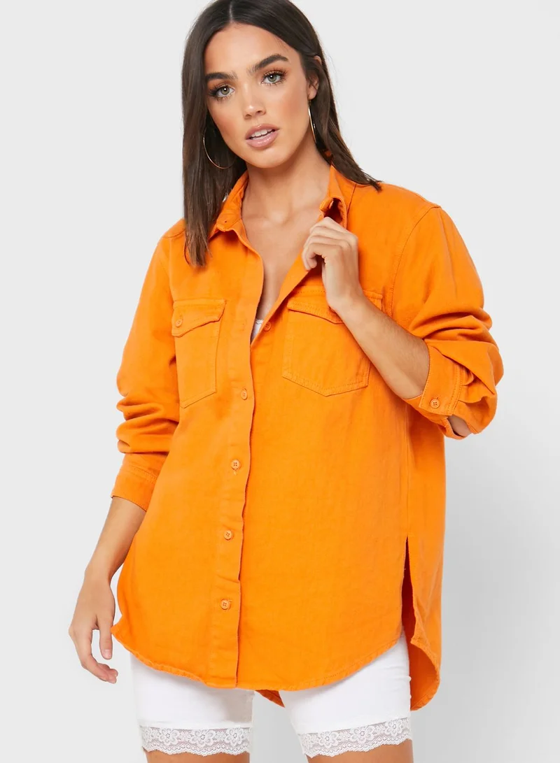 Missguided Oversized Denim Shirt Co-Ord