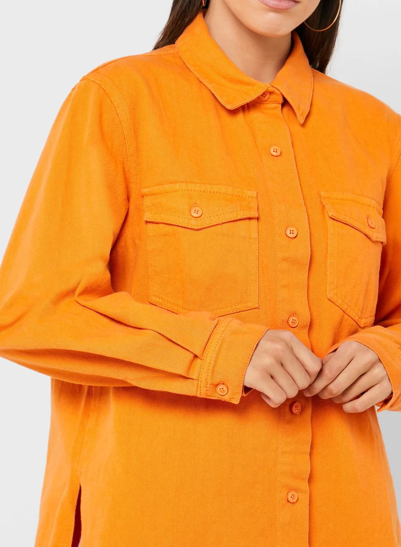 Missguided Oversized Denim Shirt Co-Ord