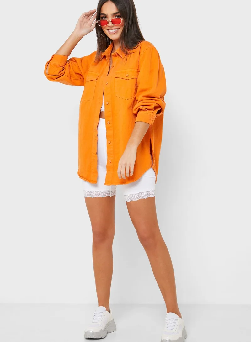 Missguided Oversized Denim Shirt Co-Ord