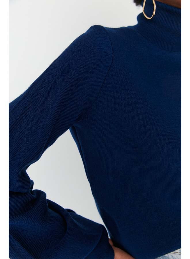 trendyol Navy Blue Basic Turtleneck Knitwear Sweater TWOAW21KZ0485 - Image 4