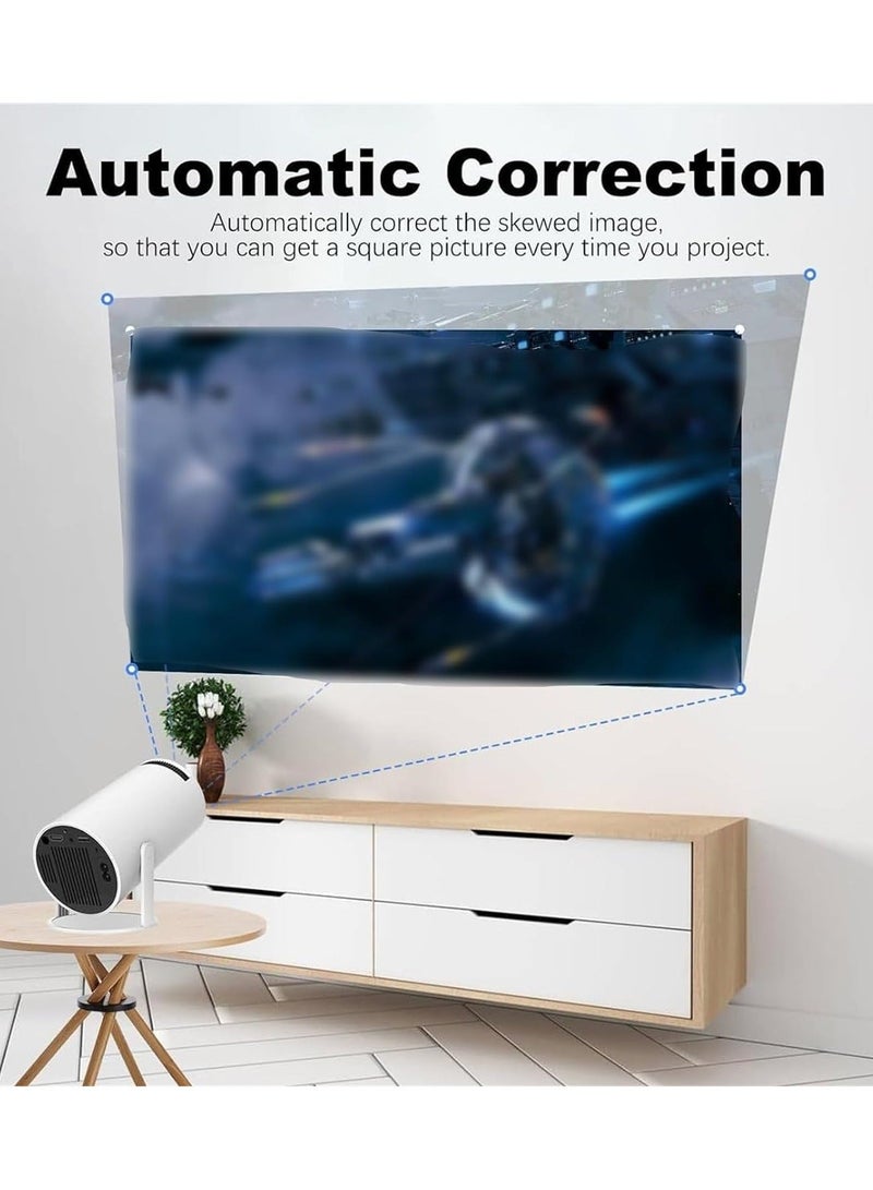 Eworld Portable 1080P Projector with Android 11.0, 5G WiFi, 130" Display, 4K Support – Built-in Speakers, Screen Mirroring – Compatible with TV Stick, HDMI, USB, PS5, iOS – Indoor/Outdoor Use - Image 3