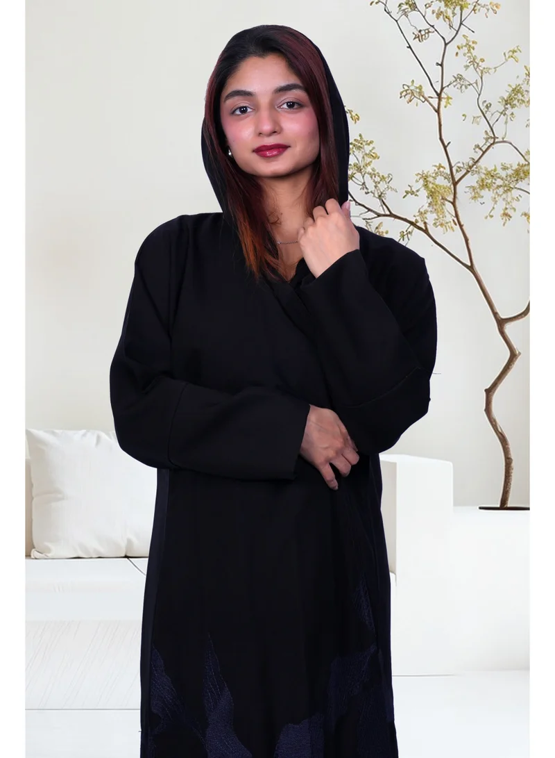 FASHION LINE Midnight Bloom Abaya With Floral Patterns