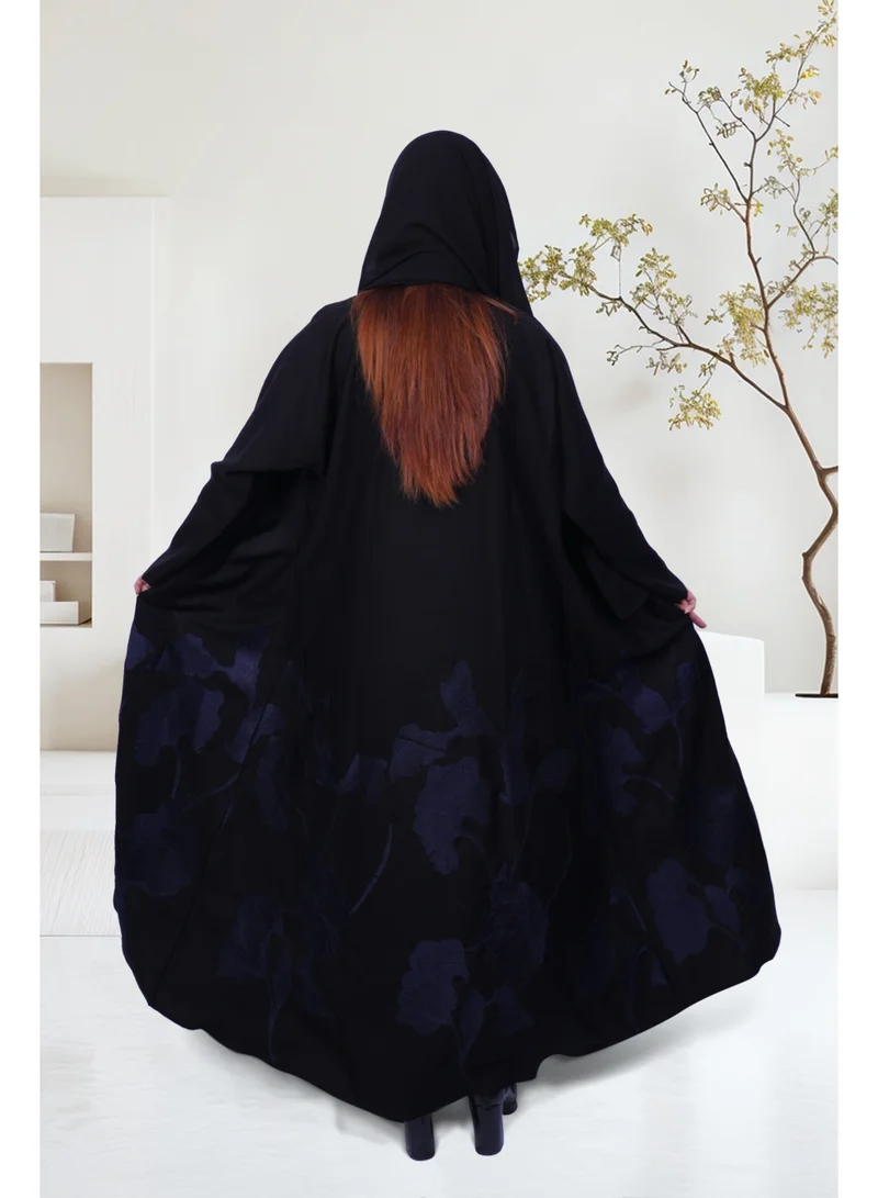 FASHION LINE Midnight Bloom Abaya With Floral Patterns