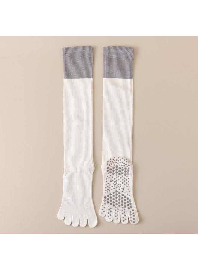 Bluejw Five-Finger Yoga Socks Non-Slip-dispensing Long-barbed Calf Socks Women's Pressure High-barbed Professional Pilates Fitness Dance Socks - Image 1