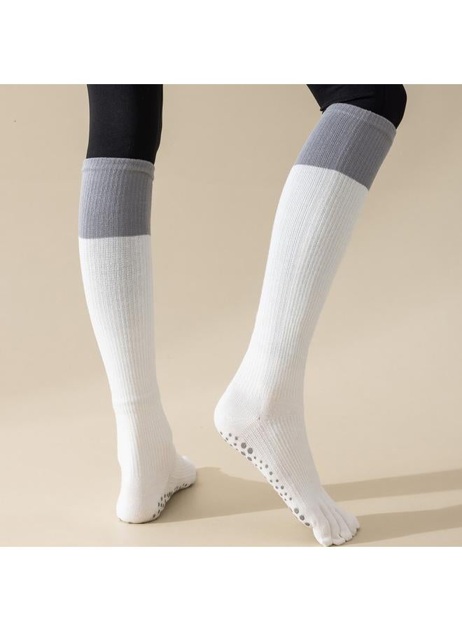 Bluejw Five-Finger Yoga Socks Non-Slip-dispensing Long-barbed Calf Socks Women's Pressure High-barbed Professional Pilates Fitness Dance Socks - Image 3