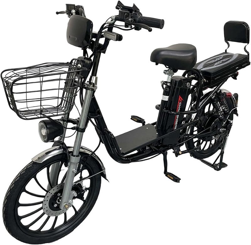 Challengers 60V 1000W High Speed Electric Bike with 20, 000 Mah Lithium Battery, Black - Image 1