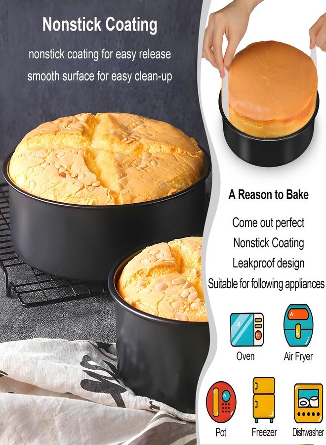 AWTBDP 6 Inch Cake Pans Set of 3, Smash Cake Pans with 100PCS Parchment Paper for Layer Cakes, No-Stick Round Cake Pan Sets for Baking, Durable Baking Pan Set for Christmas Birthday, Dishwasher Safe - Image 4
