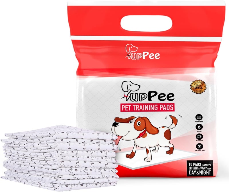 PUPPEE Pet Training Pads, Super Absorbent, Water Proof, Non Slippery, 60X45cm, Medium, 10 Count - Image 1