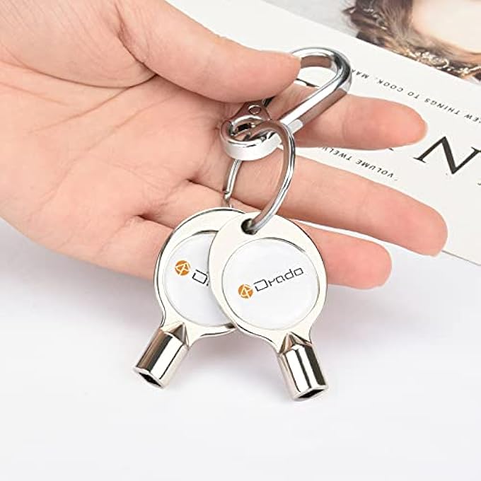 2 PACK 5MM RADIATOR BLEED KEYS SOLID RADIATOR VALVE CLOCK KEY SQUARE OPENING KEYS RADIATOR AIR BLEED KEY RADIATOR VALVE VENT KEY FOR SCREW AIR VALVE FAUCET WITH KEYRING - Image 3