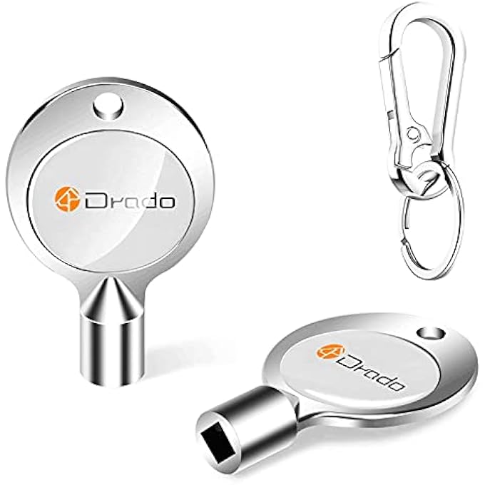 2 PACK 5MM RADIATOR BLEED KEYS SOLID RADIATOR VALVE CLOCK KEY SQUARE OPENING KEYS RADIATOR AIR BLEED KEY RADIATOR VALVE VENT KEY FOR SCREW AIR VALVE FAUCET WITH KEYRING - Image 2