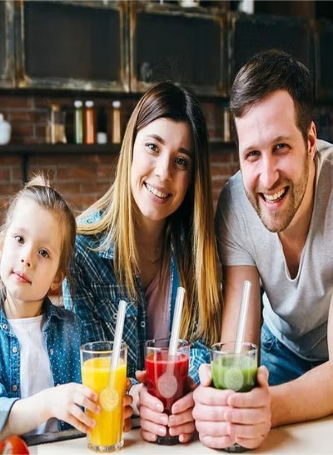 شفاطة شرب زجاجية شفافة قابلة لإعادة الاستخدام 2 قطعة - Image 3