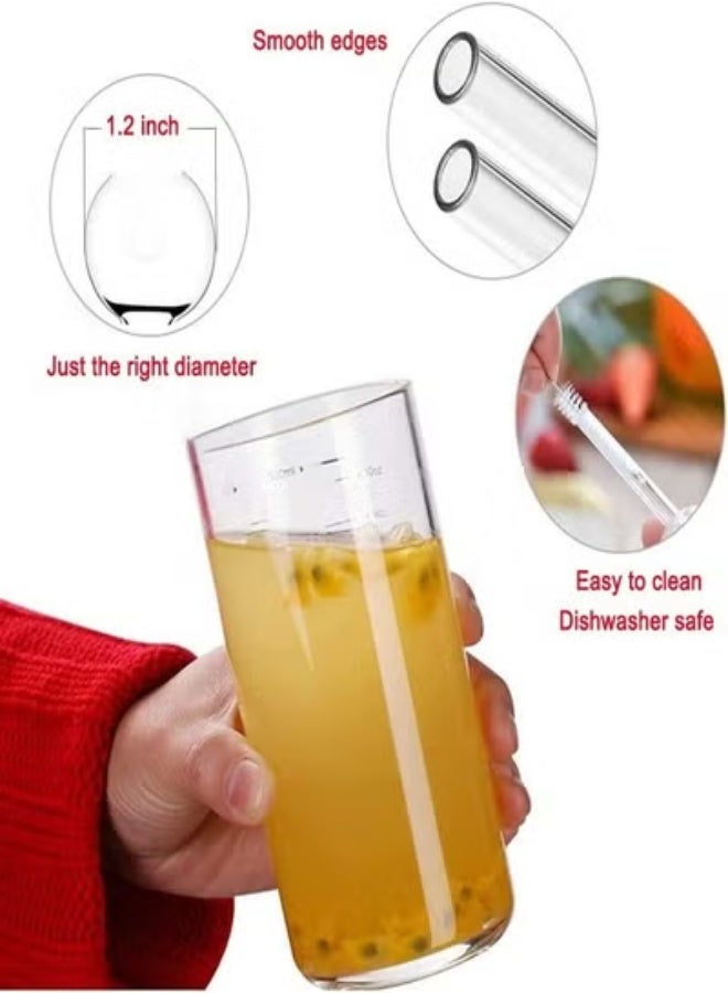 شفاطة شرب زجاجية شفافة قابلة لإعادة الاستخدام 2 قطعة - Image 2