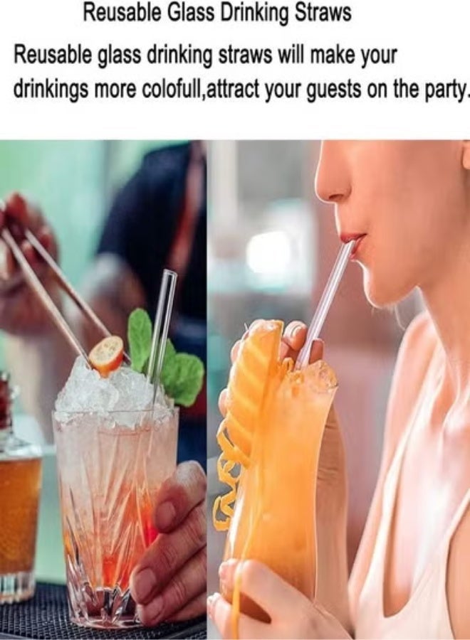 شفاطة شرب زجاجية شفافة قابلة لإعادة الاستخدام 2 قطعة - Image 4