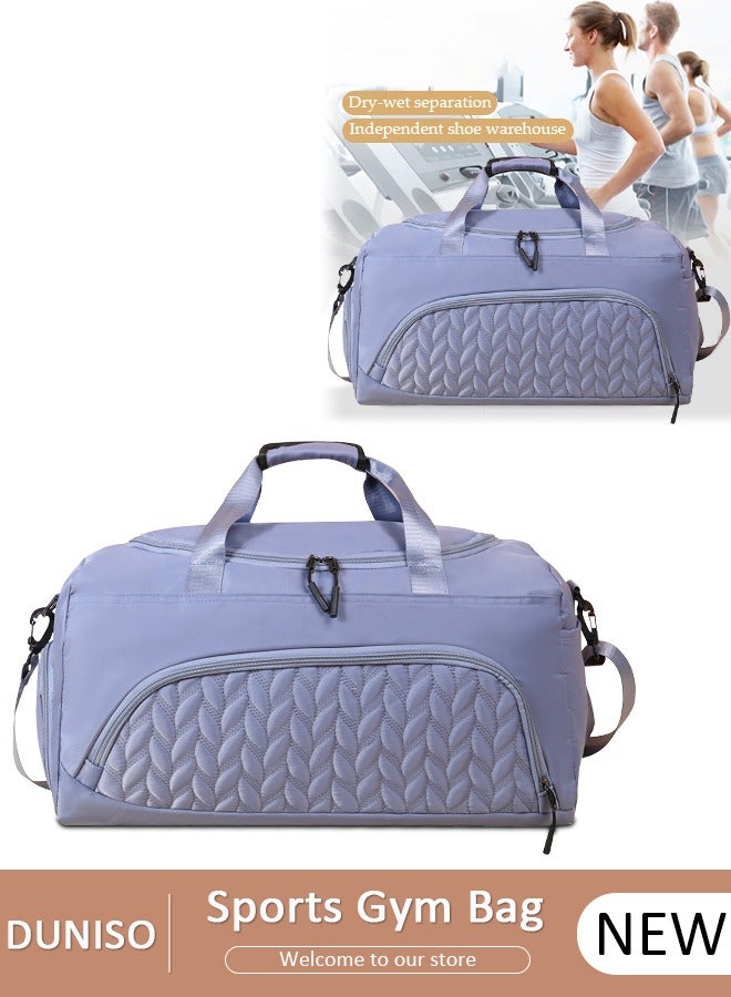 DUNISO Gym Bag For Womens Mens With Shoes Compartment And Wet Pocket Travel Duffel Bag For Women For Plane Sport Gym Tote Bags Swimming Yoga Waterproof Weekend Overnight Bag Carry On Bag Hospital Holdalls - Image 1