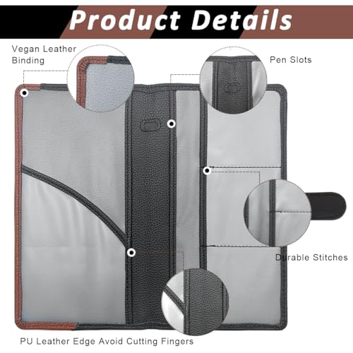 STHIRA® Car Document Holder with Secure Closure, Durable Auto Truck Document Bag with Multi Compartment Card Slots Bifold PU Leather Car Registration And Insurance Holder For Glove Box, License, Cards - Image 5