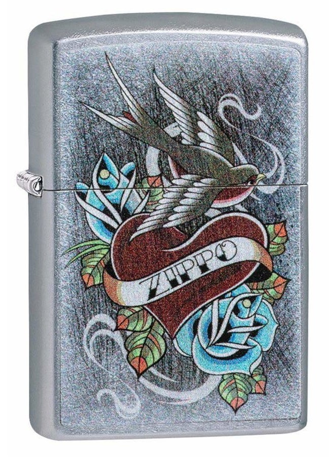 Zippo Lighters 29874 207 Vintage Tattoo Mechanical Lighter, Silver - Image 1