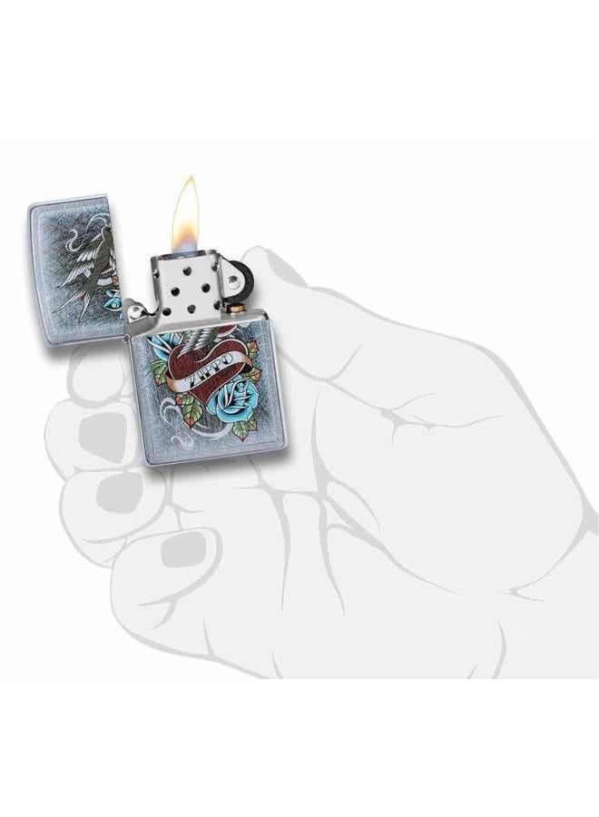 Zippo Lighters 29874 207 Vintage Tattoo Mechanical Lighter, Silver - Image 5