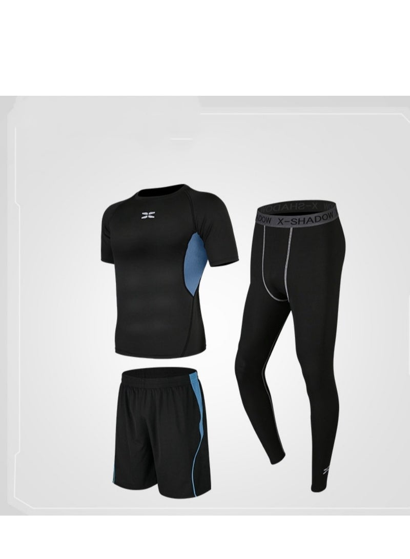 KUYING Men's Fitness Suit Sportswear Quick Drying Set 