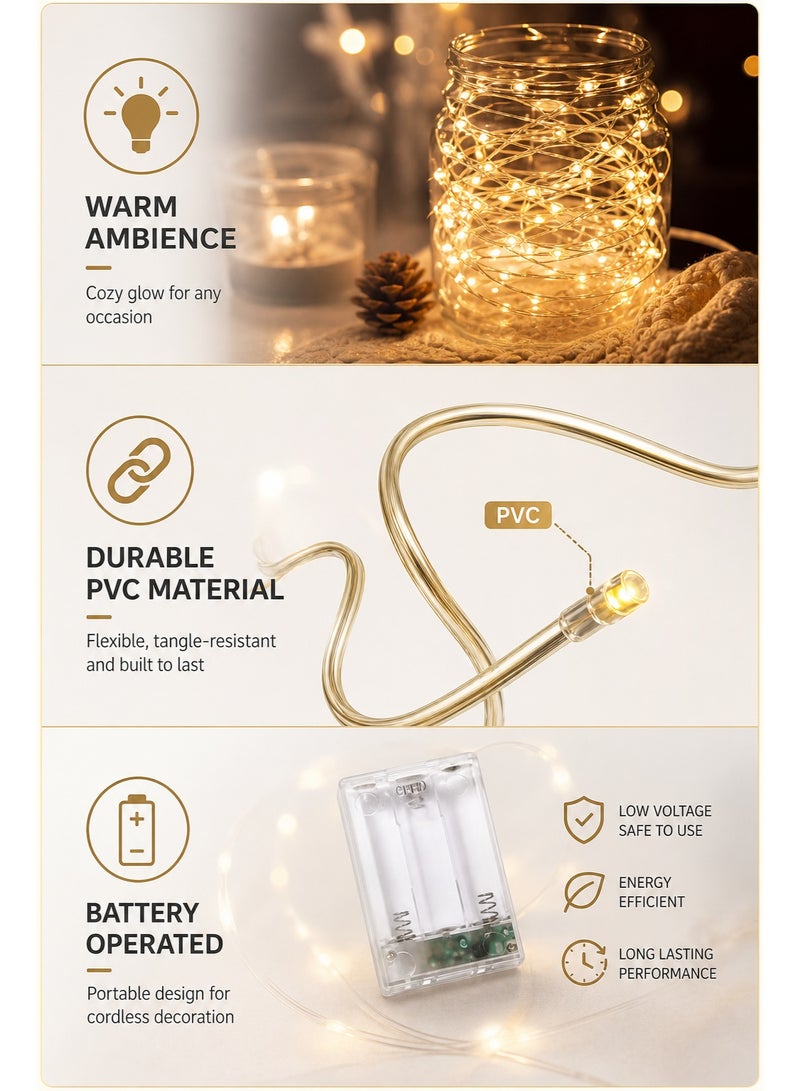 50 Fairy Lights Indoor, Bedroom Twinkle Lights, String Lights Indoor, PVC Waterproof Energy-Saving Eye-Caring Warm Soft Lamp for Ramadan & Festival, Living Room Courtyard, Young People, Mothers, Homestays, Hotels & Cafes, (50CM) - Image 4