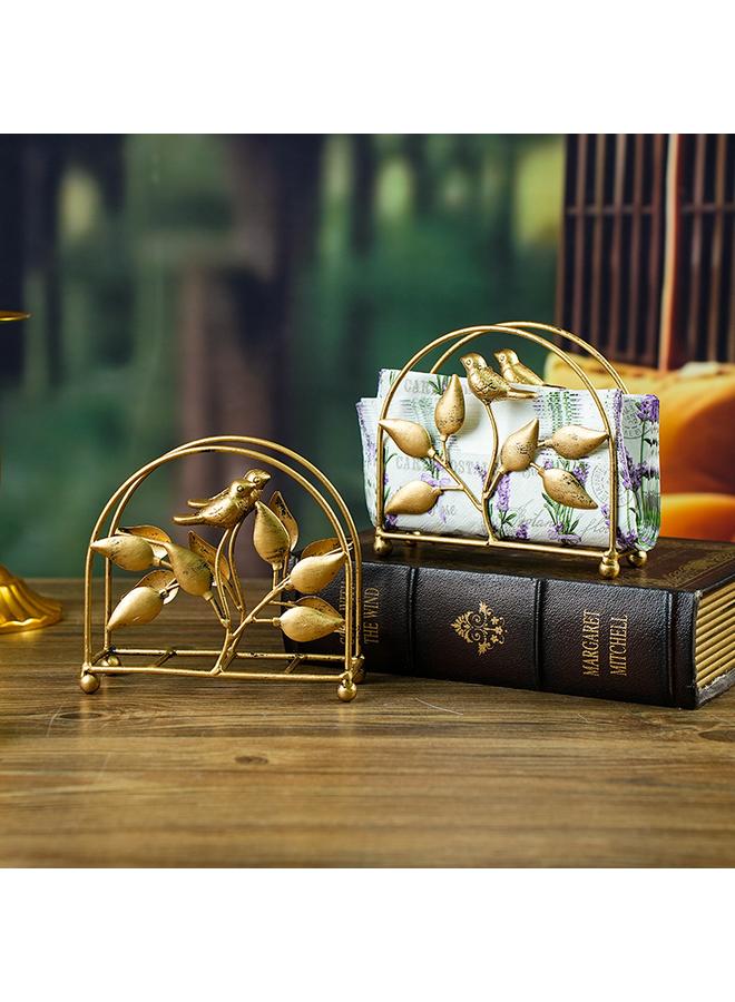 Bluejw Light Luxury Metal Tissue Holder Household Creative Leaf Shape Tissue Holder Hotel Homestay Restaurant High-end Napkin Holder  - Image 2
